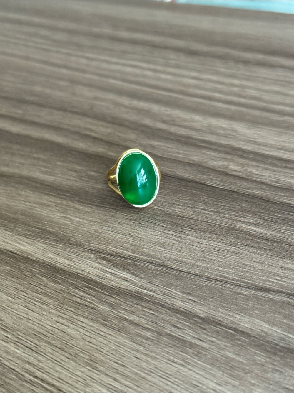 Green stone ring Q1029 - Picture 2 of 5